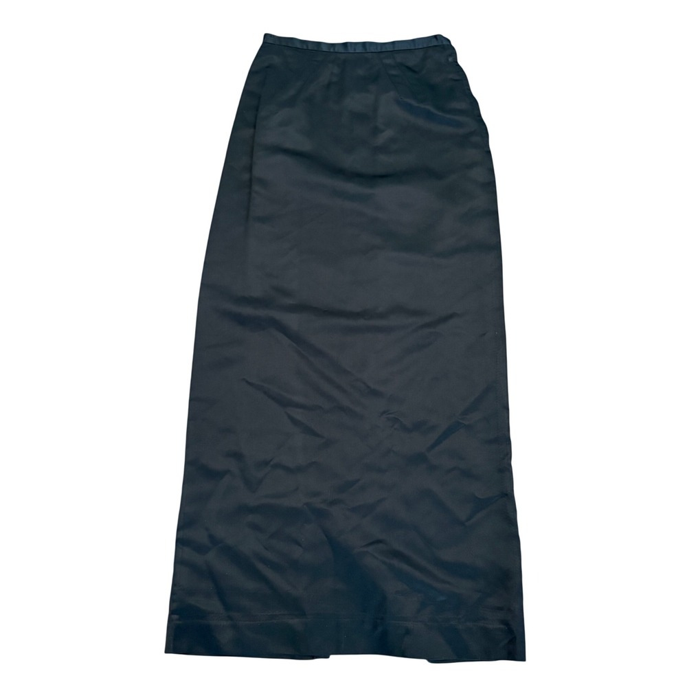 Vintage 60s 70s Nelly de Grab Black Maxi Skirt ILGWU Union Made Size 14 27 Waist